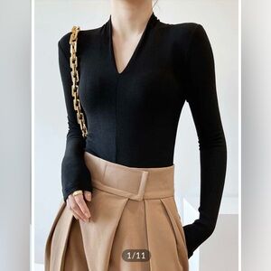 Commense Solid Long Sleeve Knit Top NWT